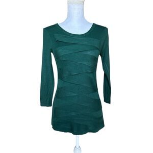 Vince Camuto hunter green lightweight sweater 3/4 sleeves